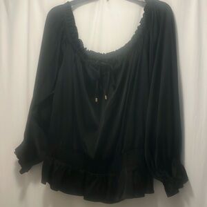 Xl Inc International off shoulder Black Long Sleeve Top
